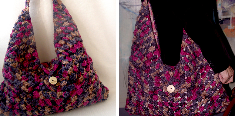 Resultado final: bolso de lana granny