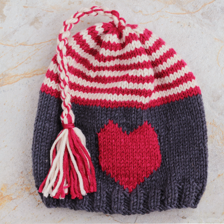Gorro de lana para niño tricotado con ovillos Caricia Sport